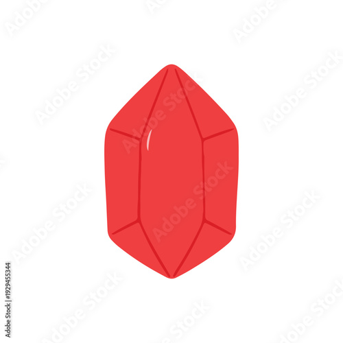 Red crystal gem diamond jewelry element icon