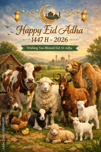 Eid al-Adha farm animals gathering