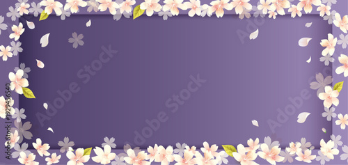 春の花の華やかで上品なベクターイラストフレーム背景