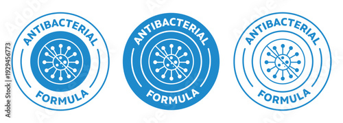 Anti bacterial and virus solution icon set on white background