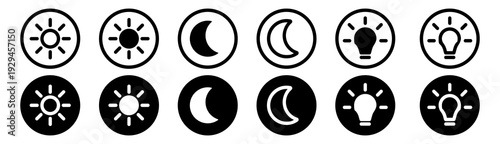 Brightness and contrast icon. Contrast level icon. mobile brightness settings - Stock vector