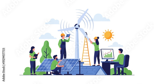 Renewable Energy Development Team: Collaborating on Solar & Wind Power Solutions for a Sustainable Future