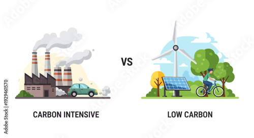 Carbon Intensive vs. Low Carbon: Environmental Pollution, Sustainable Energy & Green Choices