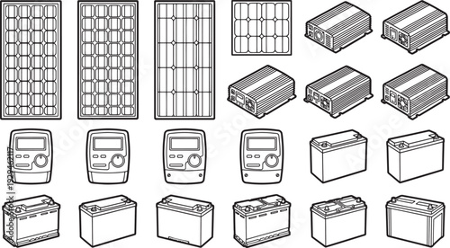 A detailed illustration showcasing various components of a solar energy system, a clean energy solution for sustainable living.