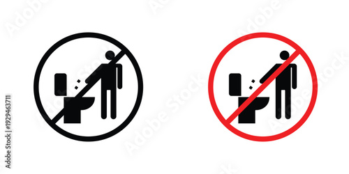 Do not litter in toilet sign in doodles flat and line stroke pack