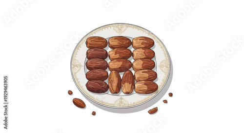flat illustration of dates on a plate
