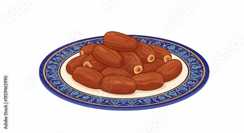 flat illustration of dates on a plate