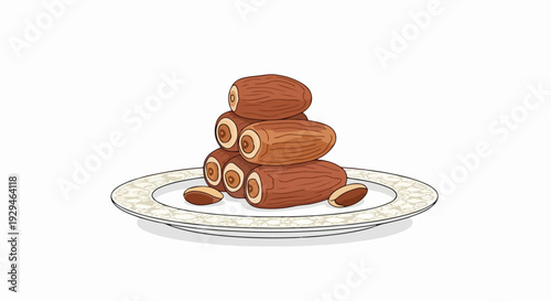 flat illustration of dates on a plate