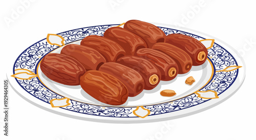 flat illustration of dates on a plate