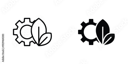 Ecology icon in doodles flat and line stroke pack