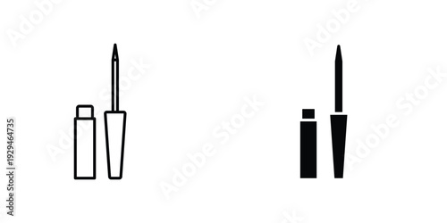 Eyeliner icon in doodles flat and line stroke pack