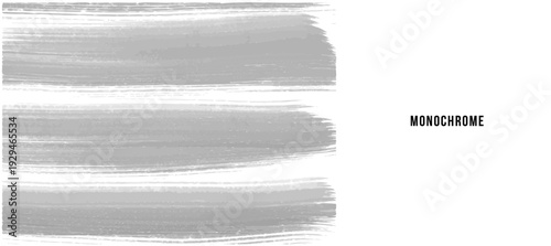 モノクロの筆文字風掠れ線セット、和モダンな手描きブラシストローク