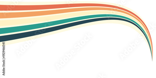 Abstract background of rainbow groovy Wavy Line design in 1970s Hippie Retro style. Vector pattern ready to use for cloth, textile, wrap and other.