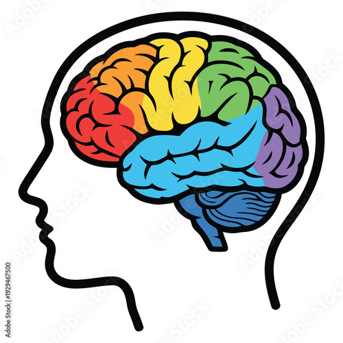 Colorful brain illustration symbolizing creativity and diversity