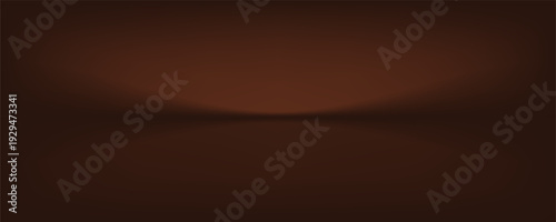 Dark brown Studio background. Brown Background Empty Room Studio with table. Space for selling products on the website. Vector illustration.
