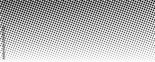 Halftone background with dots. Black and white pop art pattern in comic style. Monochrome dot texture. Vector illustration