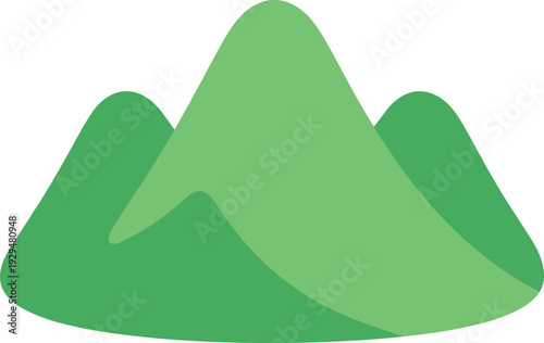 Abstract grassy hills in minimalist style on white background for simple nature design
