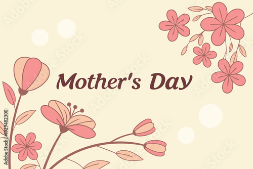 Pastel Flower Mother Day Celebration Card Design