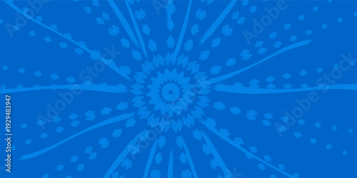 Pop art comic blue background with halftone, rays, gradient. Vector cartoon illustration in retro style. Design for comic book, poster, banner