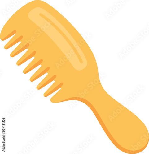 Mustard colored hair comb used for grooming and styling hair