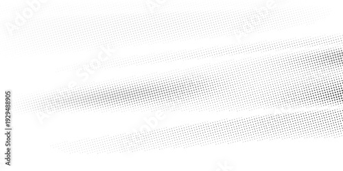 A monochrome abstract background featuring flowing wave shapes created with halftone dots.