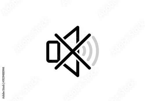 Mute Icon Symbol Representing Silence and No Sound.