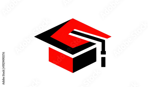 A minimalist vector graphic of a graduation cap and book icon