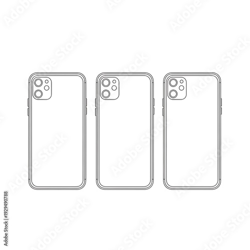 Three transparent phone cases with camera cutouts displayed side by side on a white background.