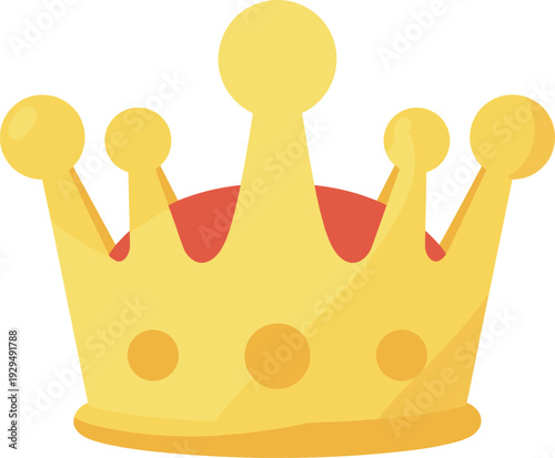 Shiny golden crown fit for a king or queen in a flat vector design