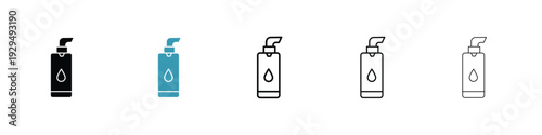 Face cleanser icon in line art style on white background for graphic and web design.
