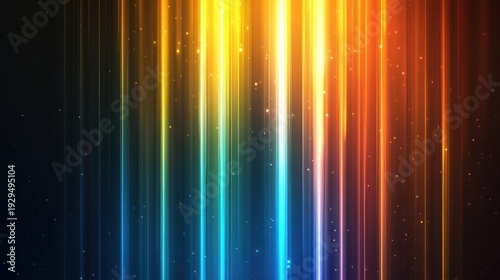 Luminous Spectrum: Vertical beams of vibrant light cascade across the frame, showcasing a dazzling array of colors and a captivating sense of energy.