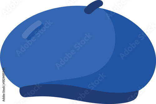 Illustration of a classic blue beret hat perfect for adding a touch of vintage style