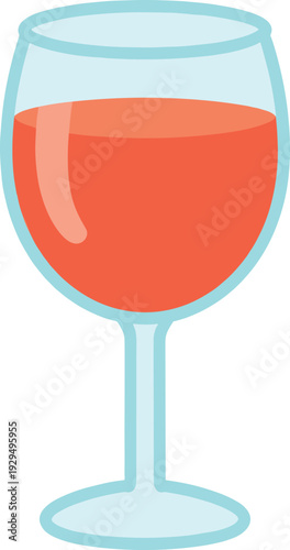 Elegant wine glass filled with a refreshing red beverage in a simple design