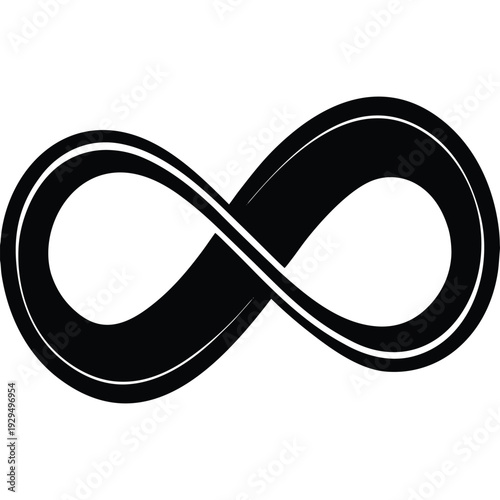 Elegant Cinematic Infinity Symbol with Modern Style Moody isolated on White Background