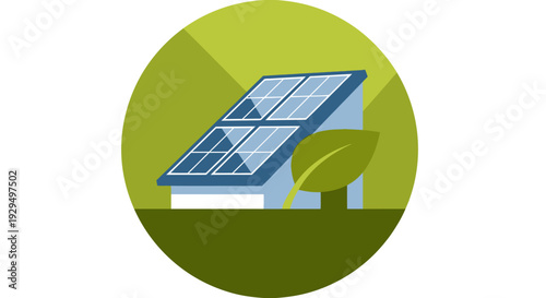 Solar Panel System on a Green Eco Friendly House.