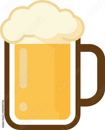 Refreshing beer mug with foam for a celebratory drink