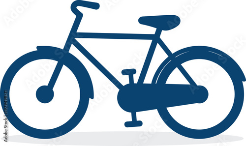 Vintage style bicycle in blue against white background