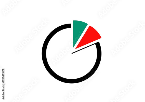 Simple Pie Chart Graphic With Three Slices.