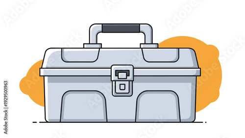 Heavy duty silver metal toolbox with a black handle and a secure latch is ready for home repairs and construction work.