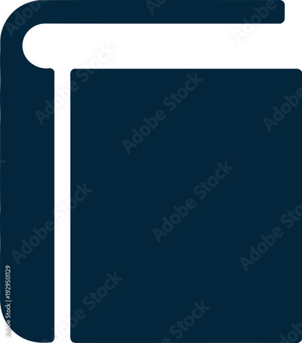 Minimalist vector illustration of a book corner with pages turned down isolated on a background