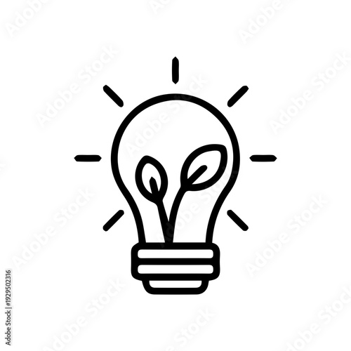 Lightbulb with leaves