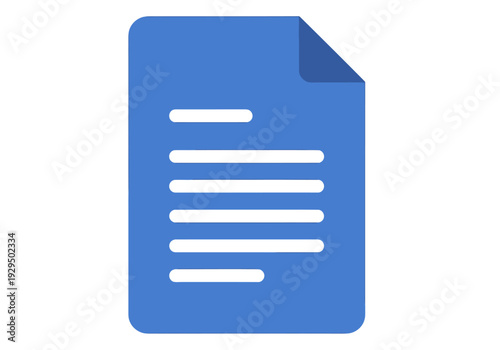 Document icon for file and document management, blue vector symbol