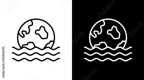 Ocean Icon Sheet Black And White