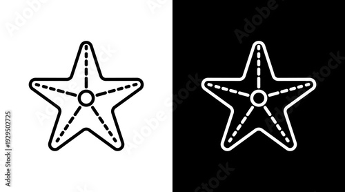 Starfish Icon Sheet Black And White