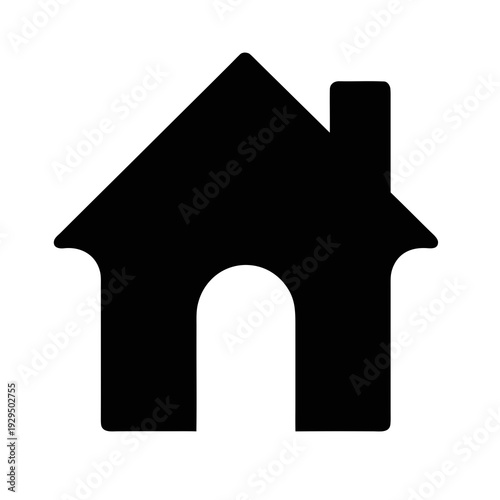 Home Icon - Black House Building Symbol for Website Homepage and Residential Real Estate