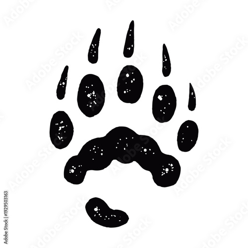 Wolverine Paw Print Silhouette Vector Illustration Isolated	
