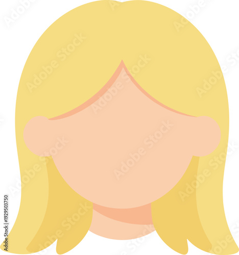 Simple cartoon illustration of an anonymous blonde woman's head and shoulders