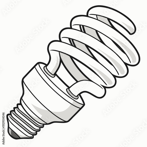 Cartoon light bulb with spiral filament and creative idea