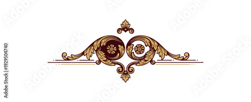 Decorative ornamental floral design element vector isolated