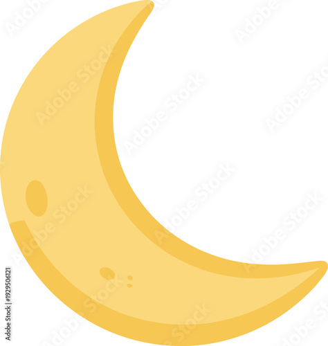 Crescent moon is shining brightly in the dark night sky illustration